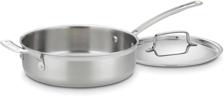 Cuisinart MCP33-24HN MultiClad Pro Stainless 3-1/2-Quart Saute with Helper and Cover Skillet, 3.5... | Amazon (US)