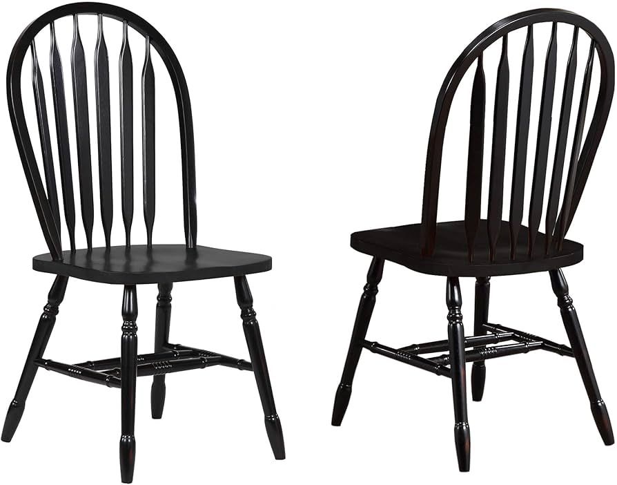 Sunset Trading Black Cherry Selections Dining Chairs, Distressed Antique rub Through | Amazon (US)