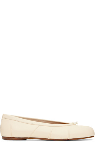 Maison Margiela - Off-White Tabi New Ballerina Flats | SSENSE