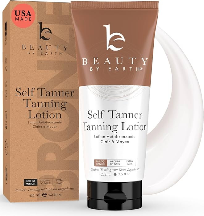 Tanning Lotion Self Tanner - USA Made with Natural and Organic Ingredients Non Toxic Sunless Brow... | Amazon (US)