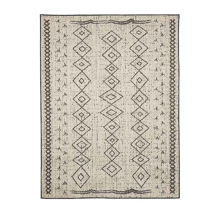 Neutral and Black Global Outdoor Area Rug, 5x7 | Kirkland's Home