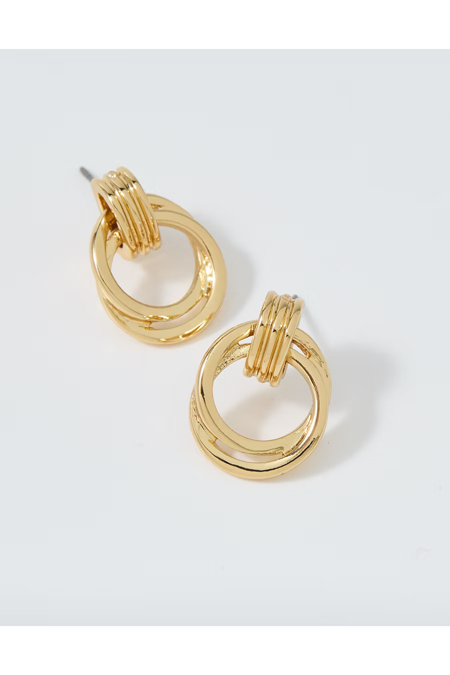 Aerie Mini Double Circle Hoop Earrings Women's Gold One Size | Aerie