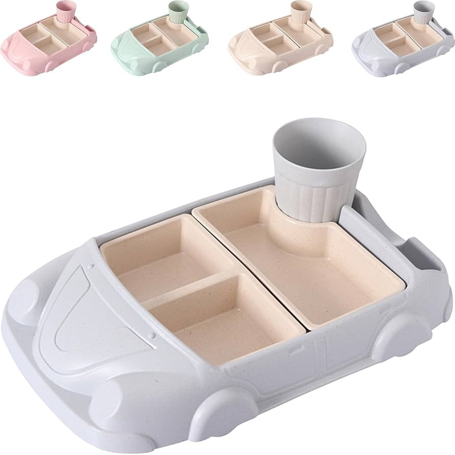 Car-shaped Dinner Tray Tableware ，Car Shaped Plate with Water Cup Sections Dinner Dish for Babi... | Amazon (US)