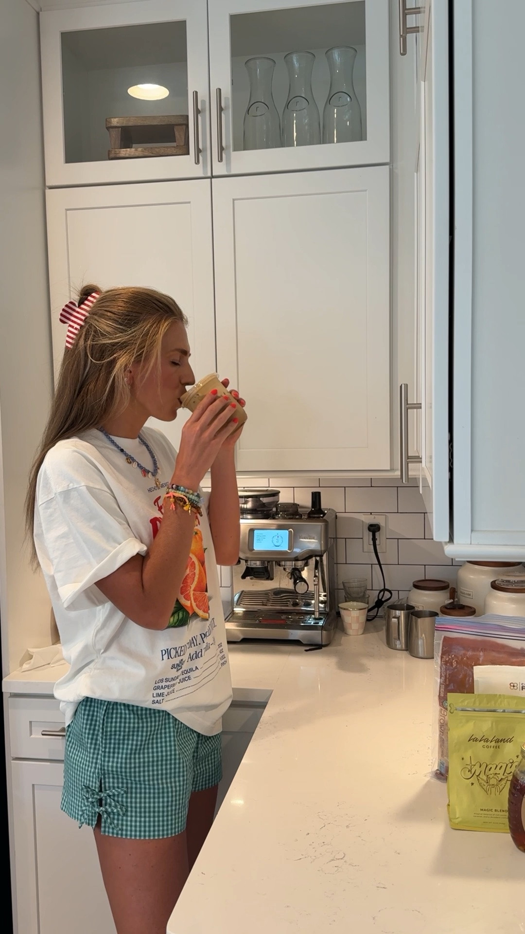 I make this coffee drink almost every single day! It is the salted teddy gram shaken espresso. All it is is brown sugar, honey, cinnamon salt, mixed with espresso, and then you shake it up until it foams. Then you pour over any milk of your choice . Don’t forget the shaking part. It makes a huge difference in the￼taste ￼

#LTKmorningroutine #LTKootd #LTKmomlife