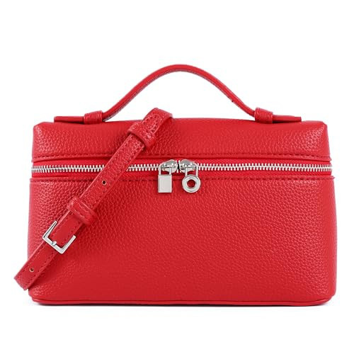 Rejolly Small Crossbody Bag for Women Leather Top-Handle Pouch Purse Shoulder Handbag Red | Amazon (US)