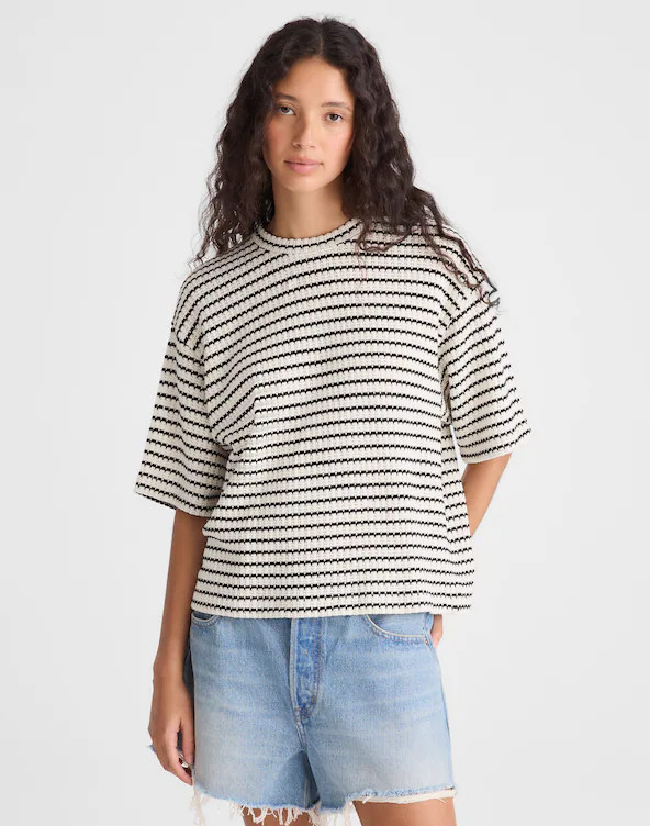 The Boxy Crop Tee in Allday Jersey | Madewell