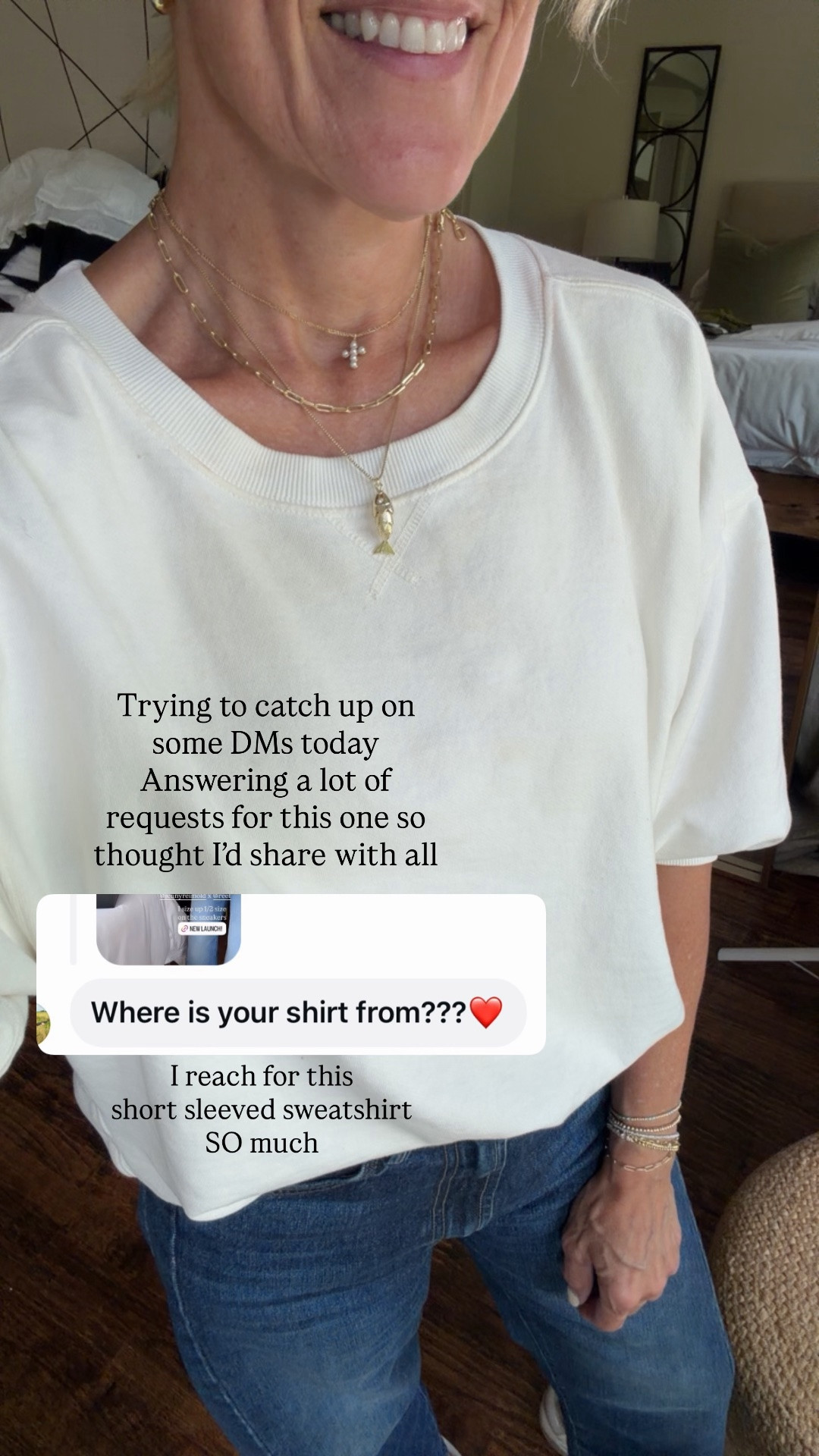 I have to talk myself OUT of grabbing this shirt. I grabbed too often. Have in a few colors 
3/4 length sleeve is so great if you don’t love showing your arms 

@Anthropologie ￼

#LTKootd #LTKOver40 #LTKmomlife