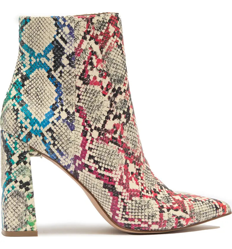 STEVE MADDEN Tarra Snakeskin Embossed Leather Bootie | Nordstromrack | Nordstrom Rack