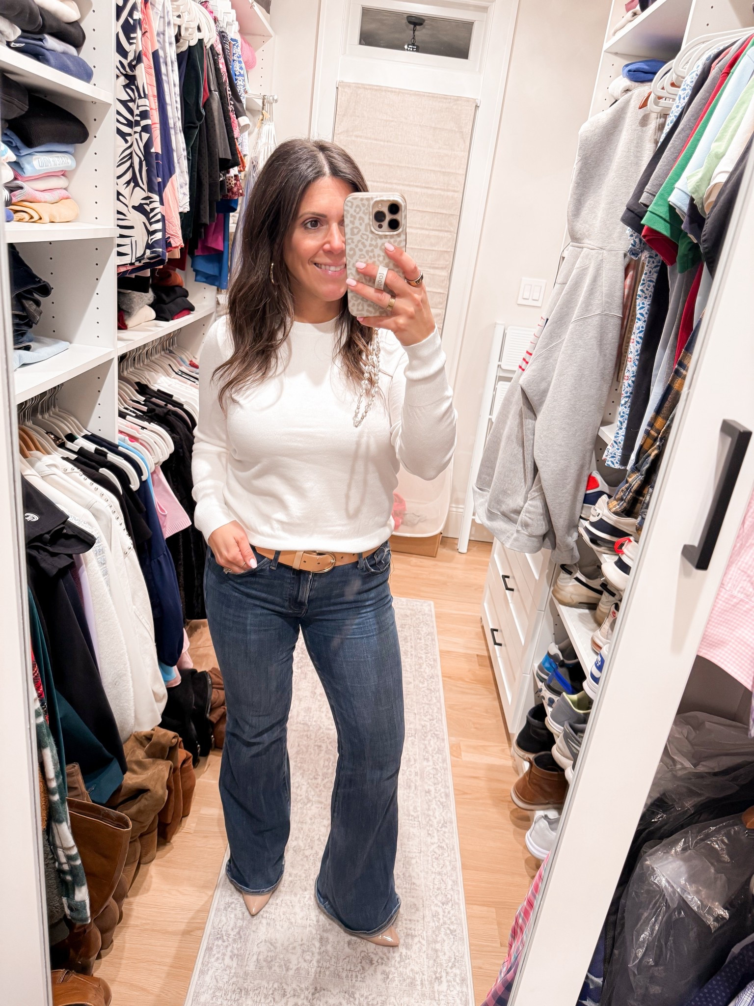 The perfect spring sweater. Plus the best classic white button down shirt, amazing high waisted jeans, and cute skort for work! 

Sizing:
Size down in the button down (I have the XS)
True to size in the sweater (I’m in the small)
Jeans size 4
Skort size 8

#LTKWorkwear #LTKOver40 #LTKPetite