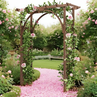 Garden Arch Trellis for Plant Climbing, 85 Inch Wooden Garden Arbor, Wedding Arch for Outdoor Lawn, Patio & Backyard, Easy Assembly | Target