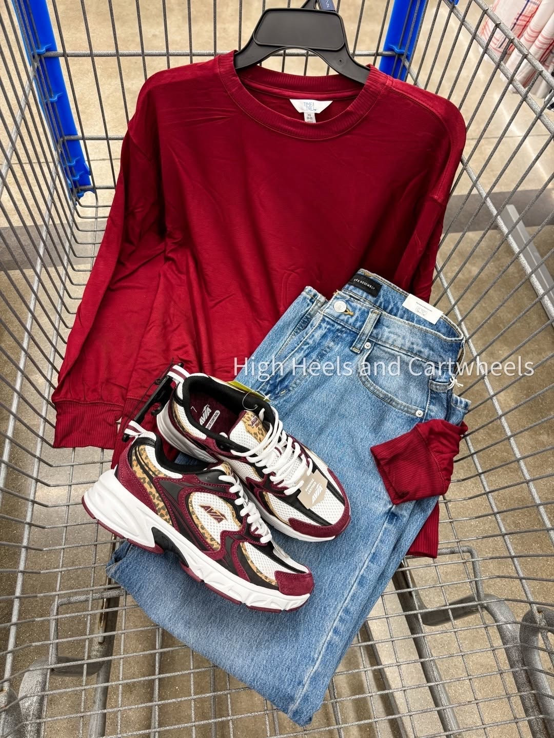 YES, this whole look is from WALMART!!! Those Avia sneakers have a hint of cheetah print and are oh SO comfy!