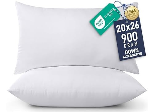 Utopia Bedding 20x26 Pillow Inserts, Set of 2, White – Indoor Decorative Throw Pillows for Bed, Sofa & Couch – Soft, Supportive & Fluffy Cushion Inserts | Amazon (US)