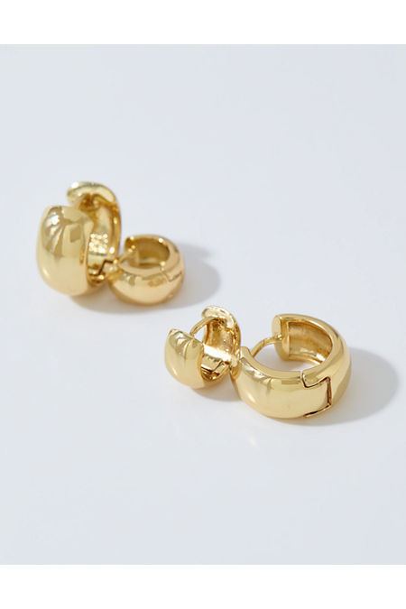 Aerie Chunky Huggie Basic Hoop Pack Women's Gold One Size | American Eagle Outfitters (US & CA)