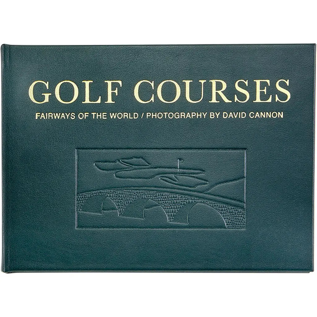 Graphic Image Golf Courses Leather Coffee Table Book in Green at Nordstrom | Nordstrom