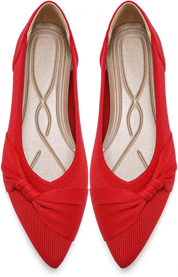 Pointed Toe Flats for Women Ballet Flats Comfortable Dressy Knit Lightweight Casual for Work Offi... | Amazon (US)