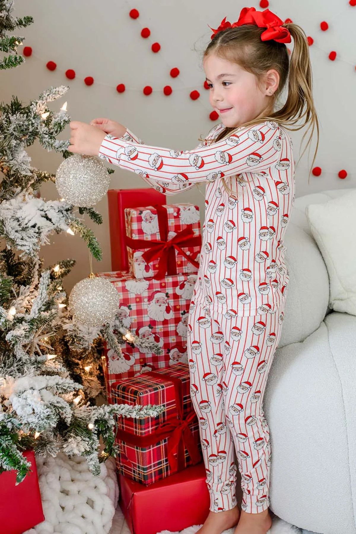 Christmas Bamboo Waffle Two-Piece Pajama Set | Holly & Jolly | Caden Lane