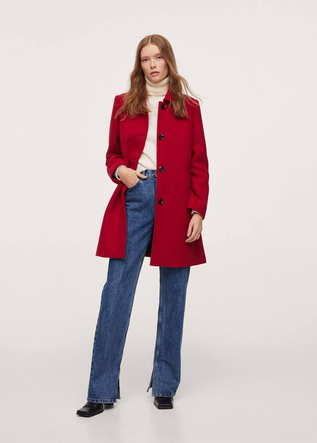 Buttoned wool coat | MANGO (US)