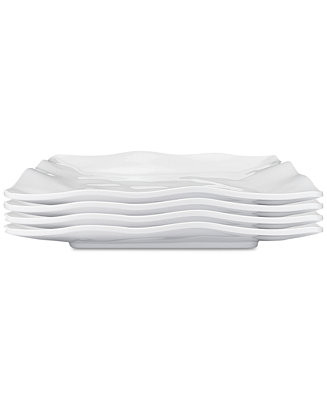 Ruffle Melamine Square Dinner Plates, Set of 4 | Macy's