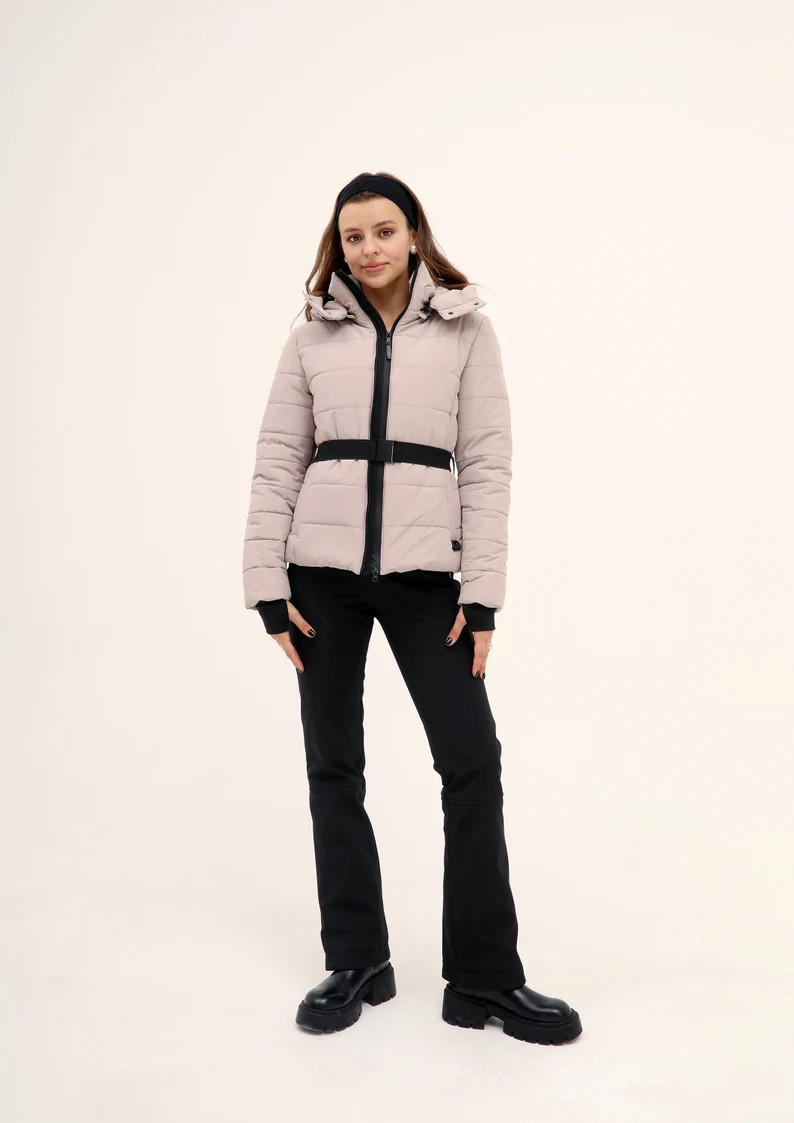 Skisuit for Woman Modern Winter Clothing Ski Suit Beige Two Piece Ski Suit Womens Ski Jacket Ski ... | Etsy (US)