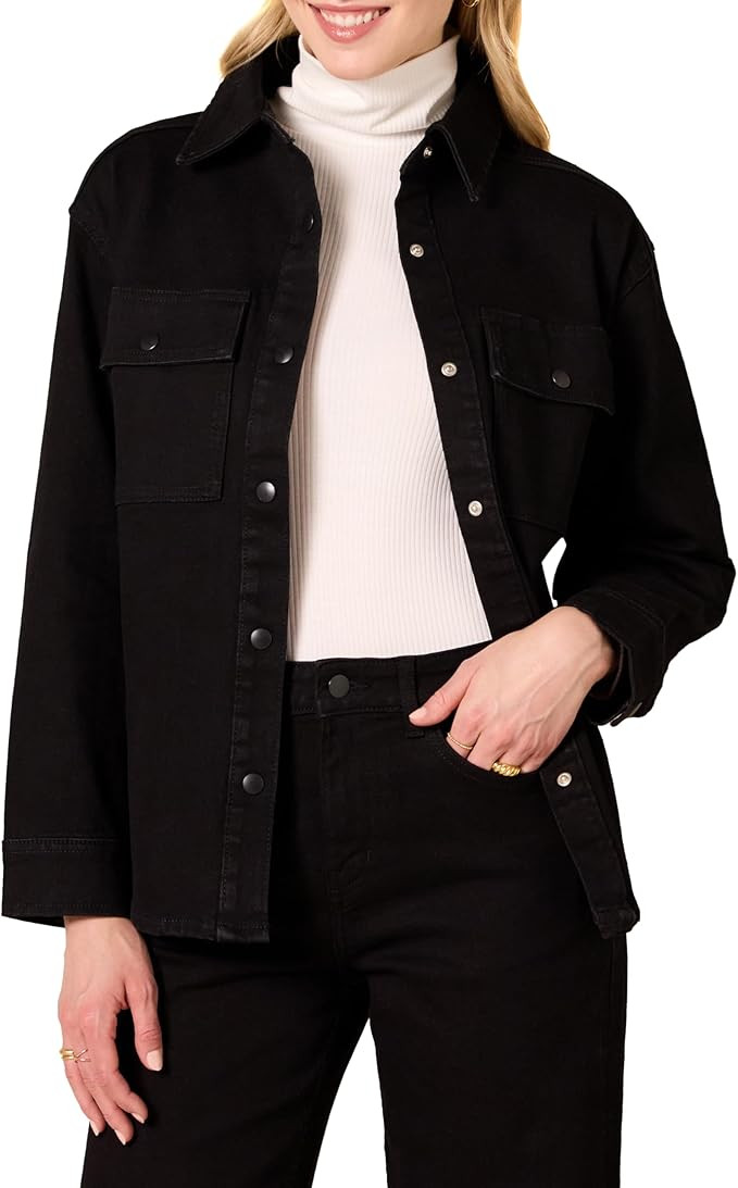 Amazon Essentials Women's Relaxed-Fit Denim Shirt Jacket | Amazon (US)