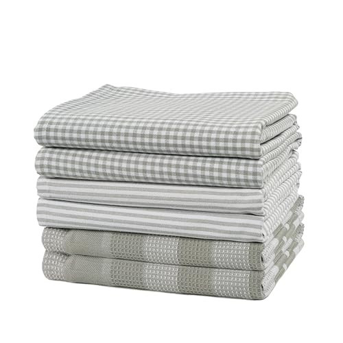 Casa Platino 6 Pack Dish Towels - 18"x28", Highly Durable & Absorbent Kitchen Towels in Slate Grey | Amazon (US)