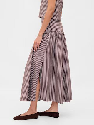 Poplin Drop-Waist Maxi Skirt | Gap (US)