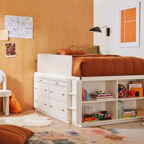 Modernist Captain's Bed w/ Desk - Winter Wood | West Elm (US)