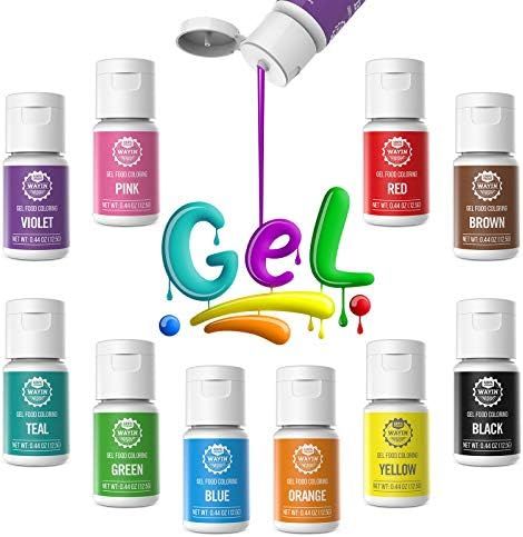 Gel Food Coloring 10x10ml Colors Set- Wayin Gel Based Vibrant Food Color Dye Flavorless Edible Ic... | Amazon (US)