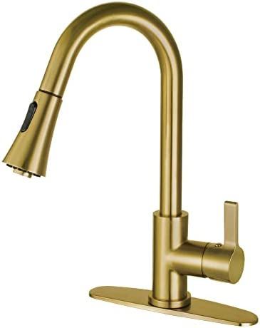 Gourmetier LS8723CTL Continental Single-Handle Pull-Down Kitchen Faucet, Brushed Brass | Amazon (US)