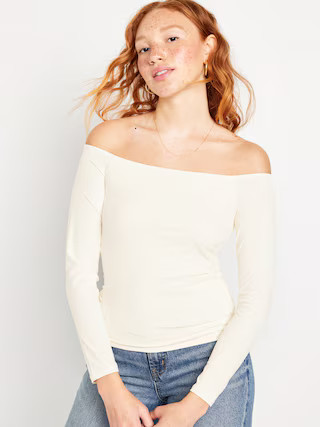 Fitted Off-The-Shoulder Top for Women | Old Navy (US)