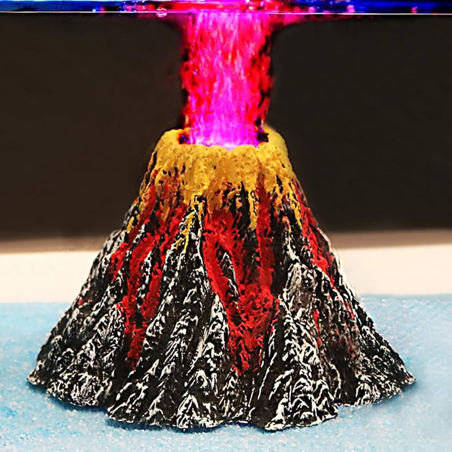 Uniclife Aquarium Volcano Ornament Kit with Air Stone Bubbler Fish Tank Decorations | Amazon (US)