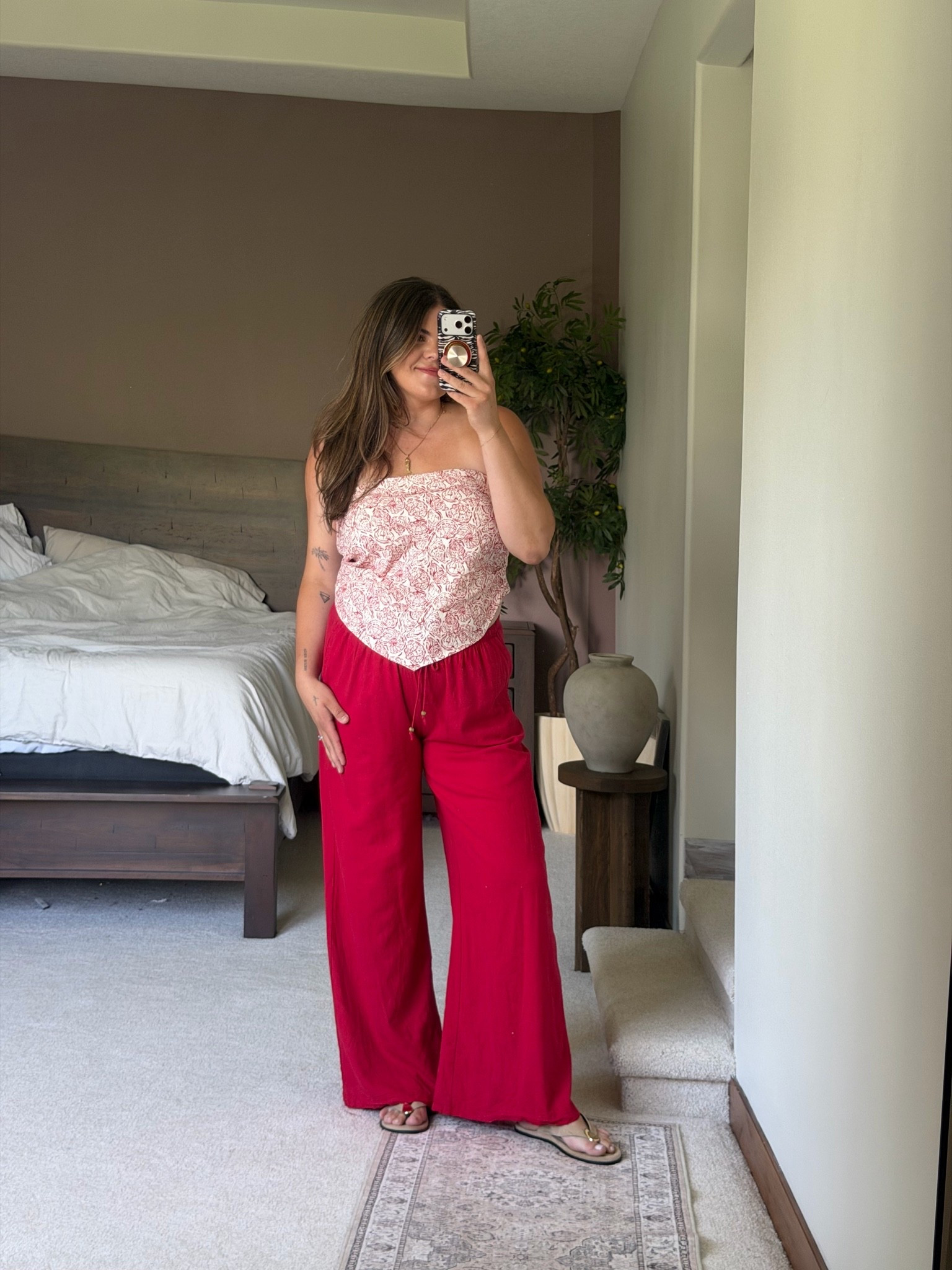 Summer 2026 outfit from Target. Size xl in all. 

Midsize, size 12, size 14, mom style, curvy outfit vacation, wide leg pants, hiericasuckow thick tummy approved