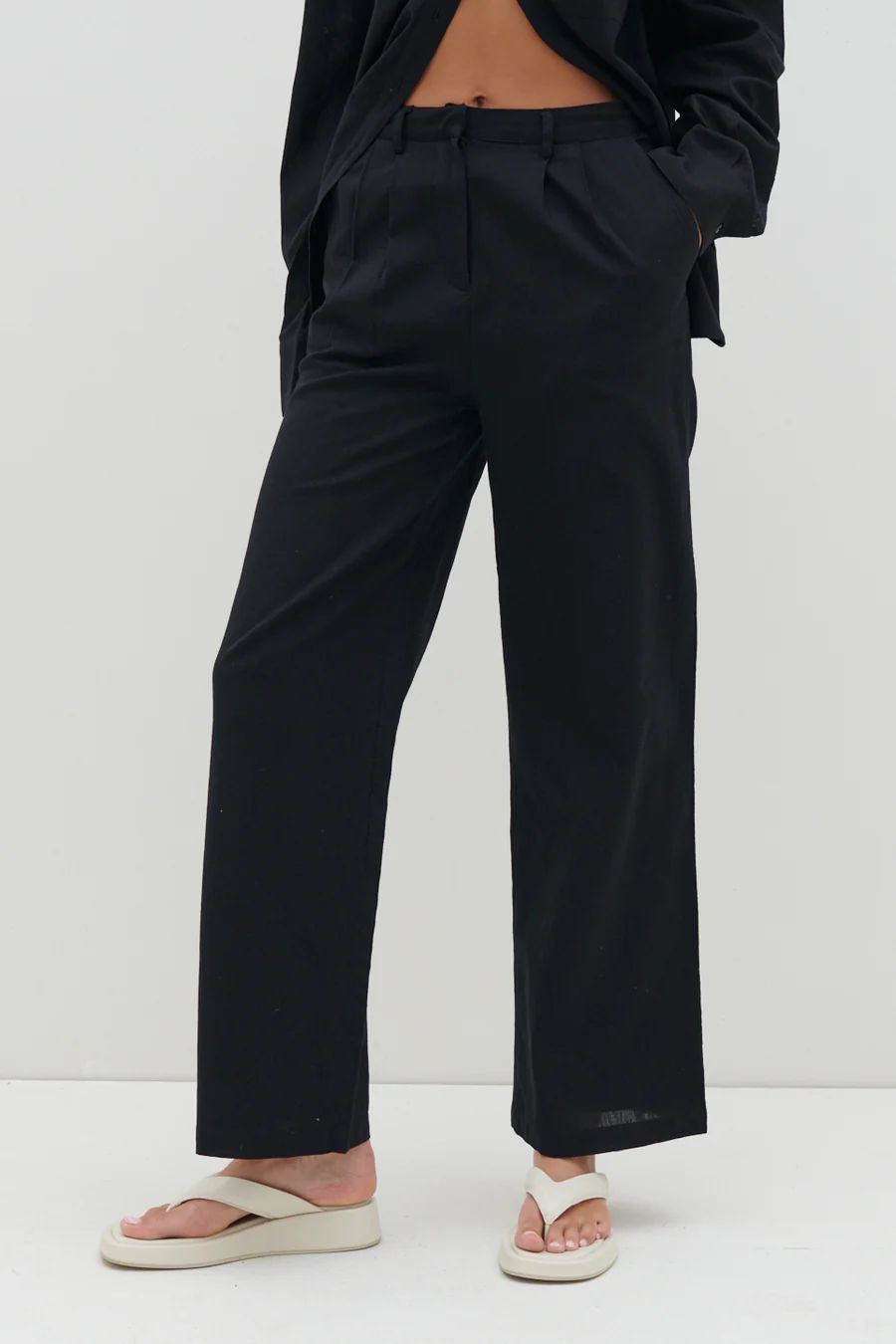 Emery Relaxed Trousers - Black | Pretty Lavish (UK)