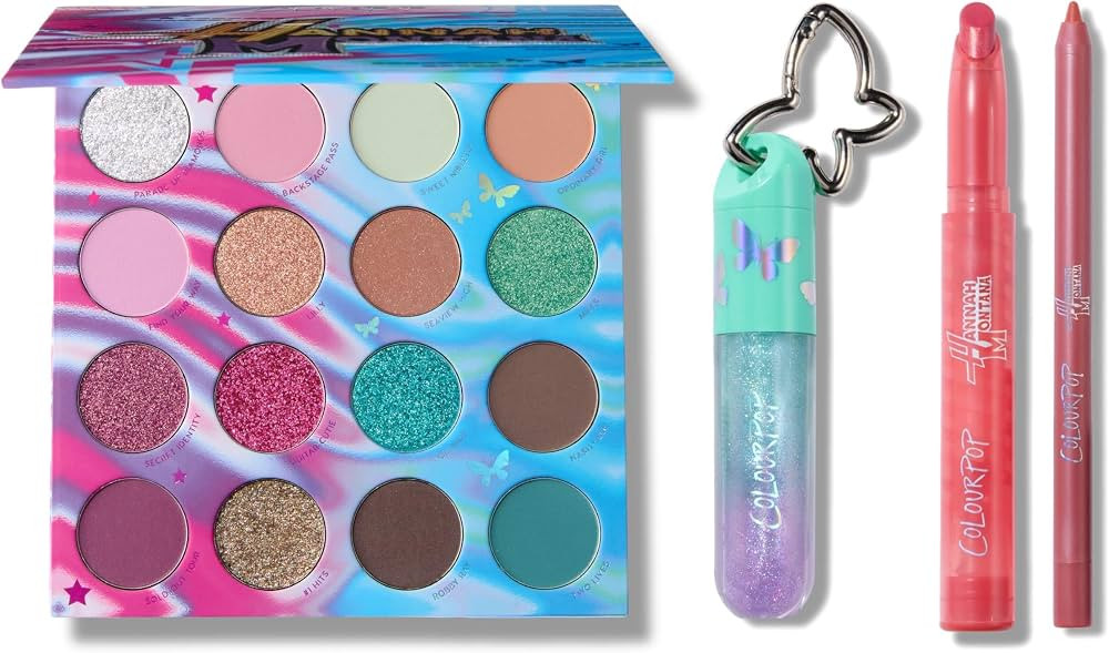 ColourPop x Disney's Hannah Montana Makeup Bundle - 16-Shade Best of Both Worlds Eyeshadow Palett... | Amazon (US)