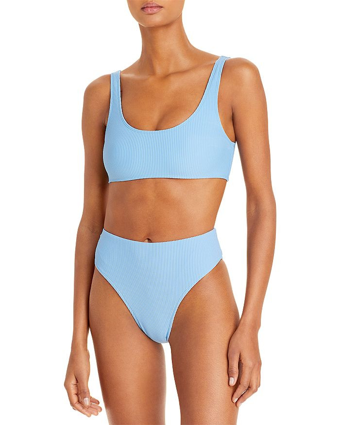 Conner Ribbed Bikini Top & Jenna Ribbed High Waist Bikini Bottom | Bloomingdale's (US)