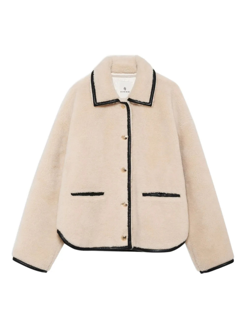 ANINE BING Piped Camden Teddy Jacket | Neutrals | FARFETCH UK | Farfetch Global