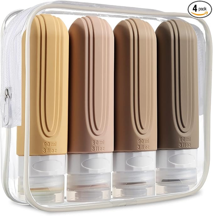 Travel Bottles for Toiletries, Tsa Approved 3oz Travel Size Containers BPA Free Leak Proof Refill... | Amazon (US)