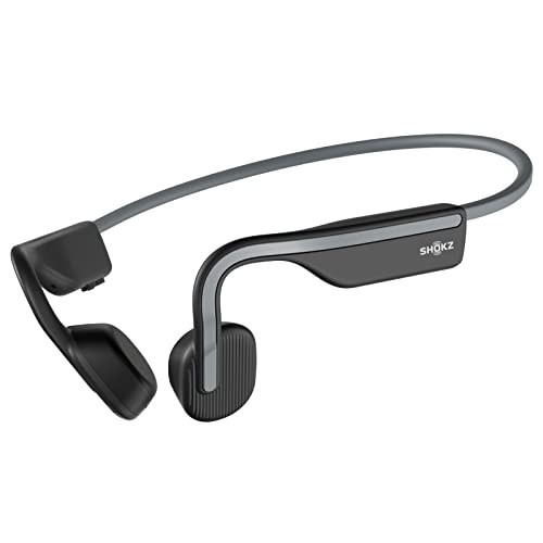 SHOKZ OpenMove - Open-Ear Bluetooth Sport Headphones, Bone Conduction Wireless Earphones, Sweatproof for Running and Workouts, with Sticker Pack, Grey | Amazon (US)