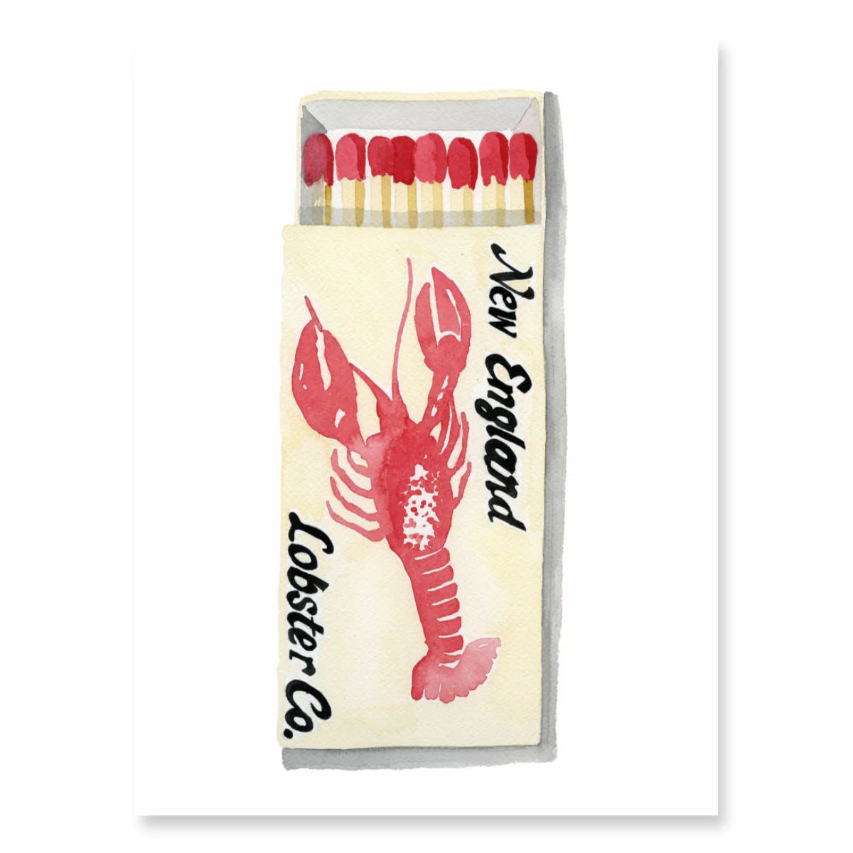Furbish Studio - New England Lobster Co. Matchbook Watercolor Print | Furbish Studio