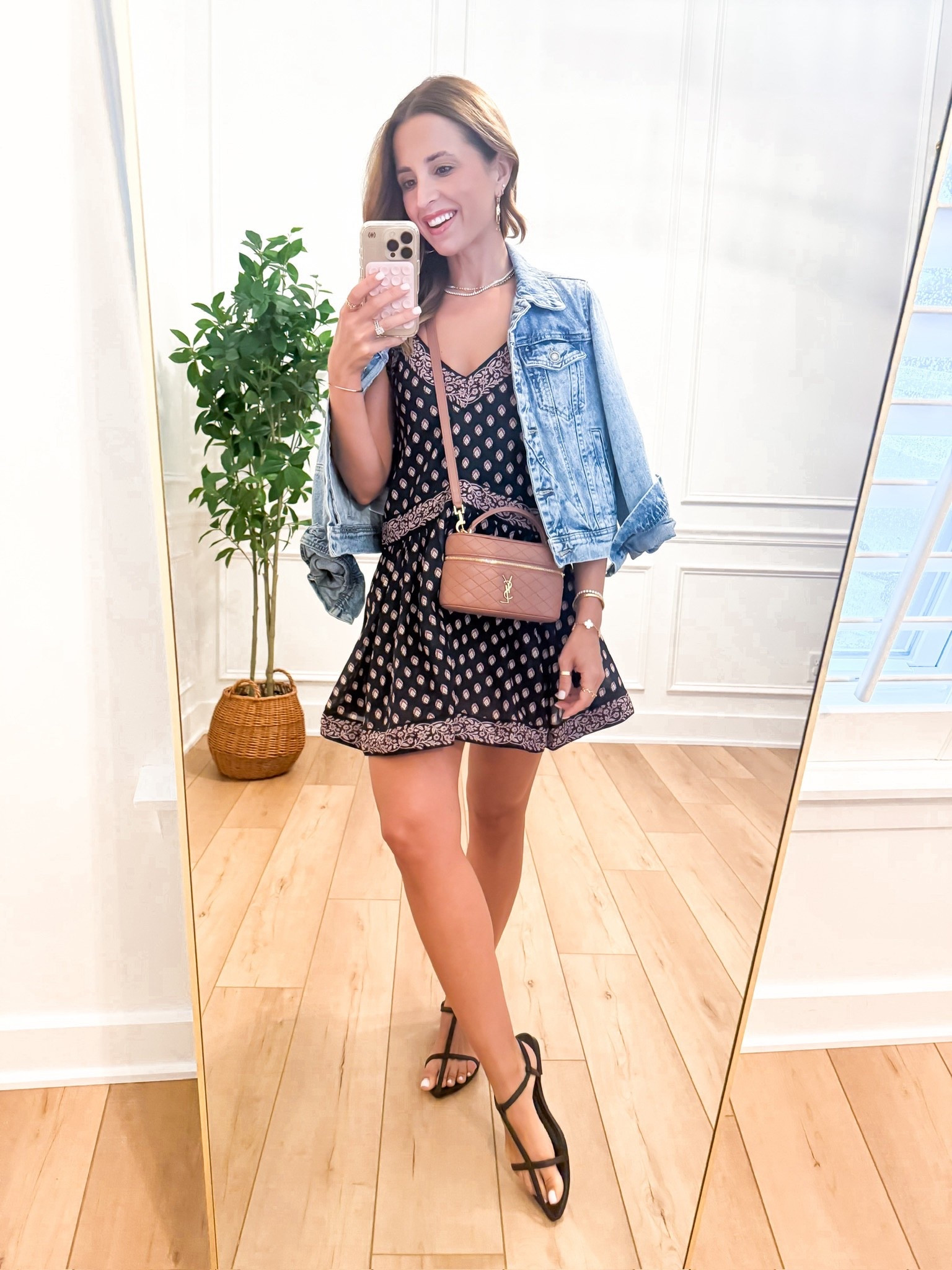 Abercrombie skort dress in XXS regular. Has shorts underneath. Pre-fall outfit. Fall outfit. Fall dress. Party outfit. Country concert outfit - would be so cute with boots! Free People denim jacket in XS. Target flats are TTS. YSL vanity bag. 


#LTKParties #LTKSeasonal #LTKShoeCrush