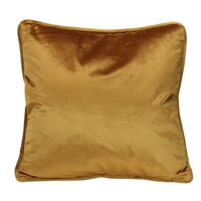 Northlight Golden Mustard Plush Velvet Square Throw Pillow