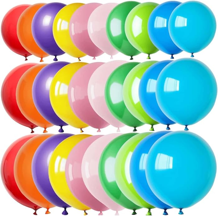 100 Pcs Giant Balloons Kit 18 24 36 Inch Mixed Size Latex pool Balloon, With 10 Colors - Party De... | Amazon (US)