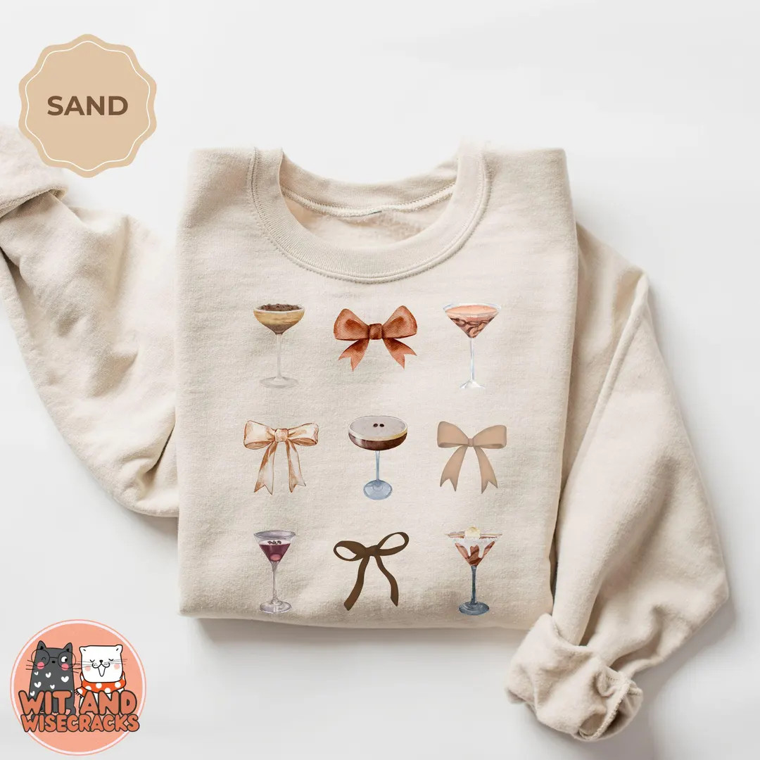 Espresso Martini Sweatshirt Martini Lover Gift Martini Club Tini Time Coquette Espresso Martini C... | Etsy (US)