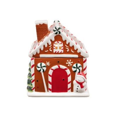 Mr. Christmas 9.5" Ceramic Lit Gingerbread House Cookie Jar | Target