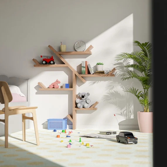 Handmade Solid Wood Branch Tree Bookshelf / Bookcase Tree of - Etsy | Etsy (US)