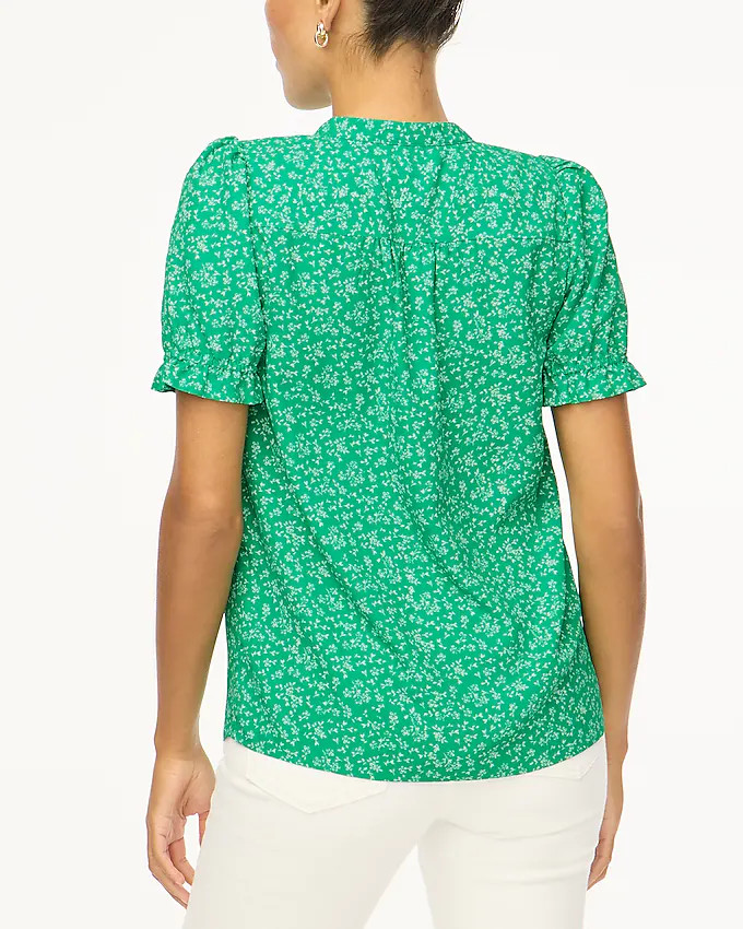 Printed puff-sleeve blouse | J.Crew Factory