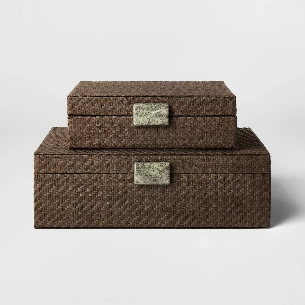 2.5"x8" Small Woven Decorative Box Dark Brown - Threshold\u2122 designed with Studio McGee | Target