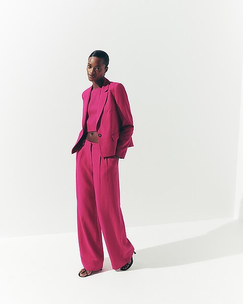 Linen-Blend High Waisted Relaxed Trouser | Express