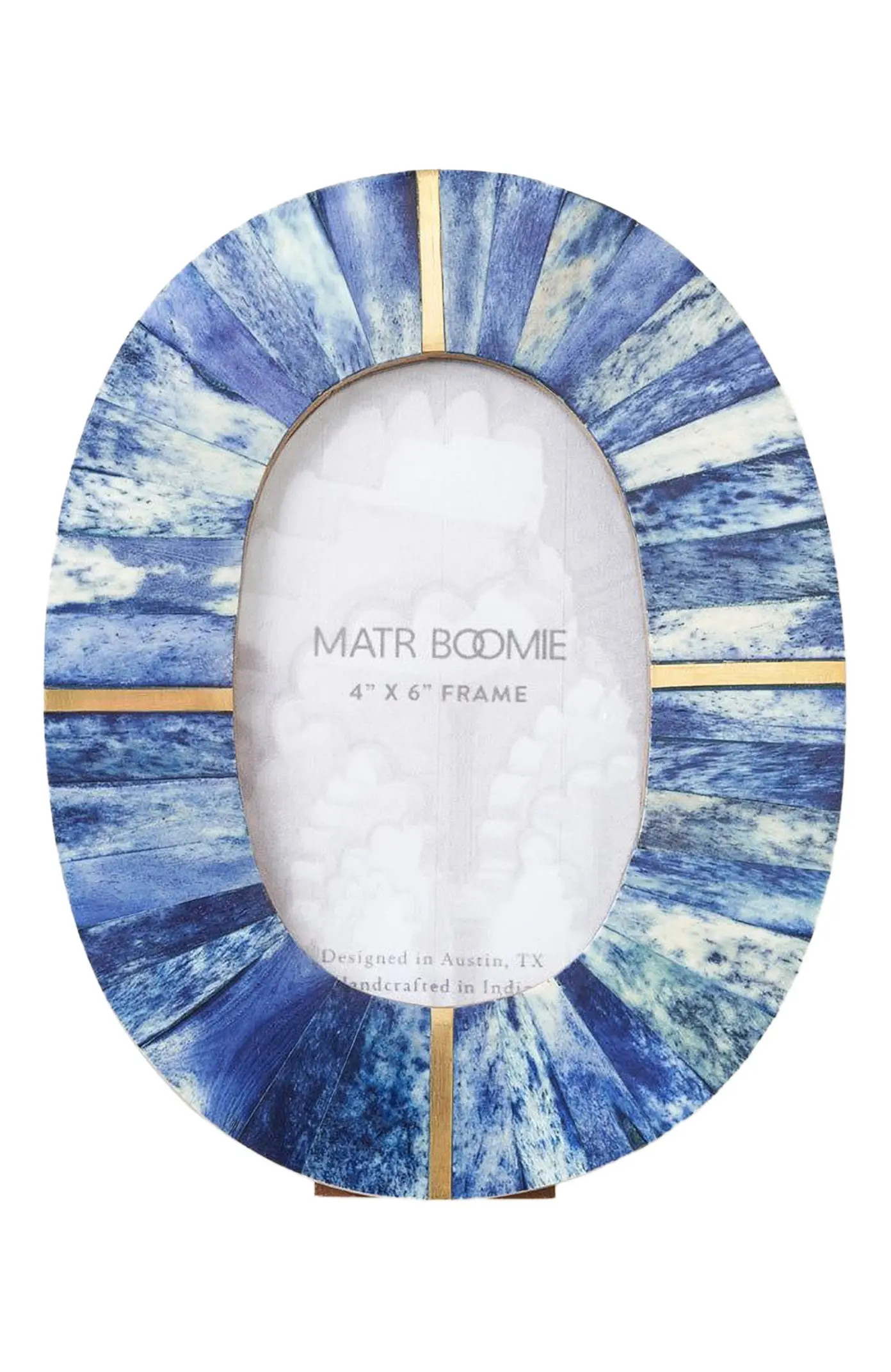 Matr Boomie Artemis Indigo Oval 4x6 Picture Frame - Carved Bone, Fair Trade in Blue at Nordstrom, Size 4Ft 0In X 6Ft 0In | Nordstrom