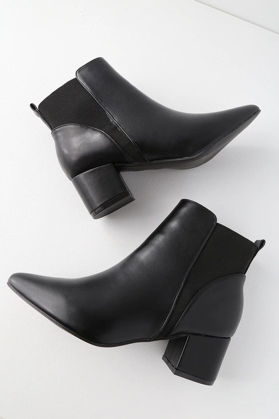 Chase Black Pointed Toe Ankle Booties | Lulus (US)